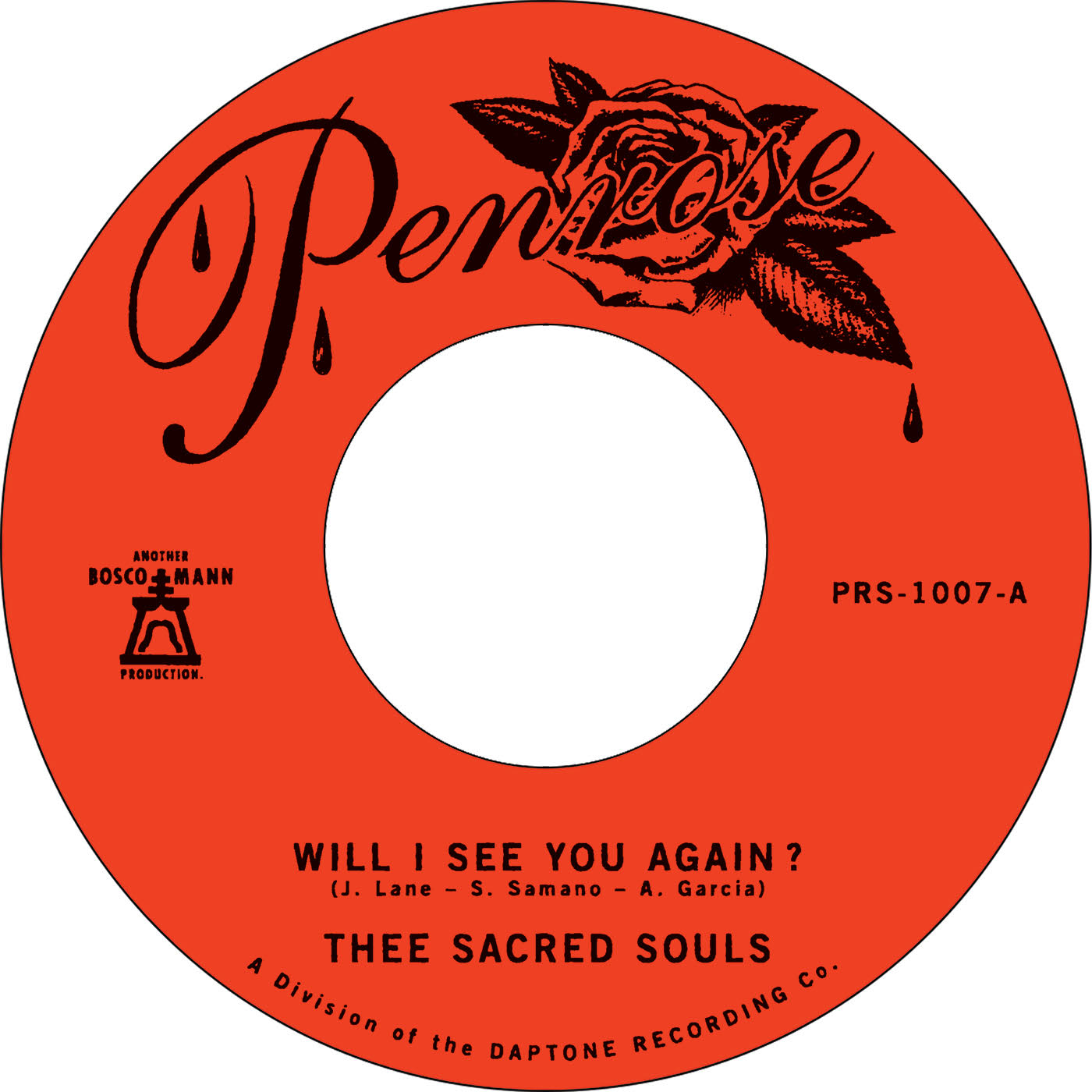 Thee Sacred Souls - "Will I See You Again" / "Its Our Love" 45